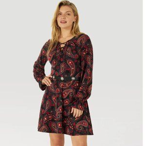 NWT WRANGLER RETRO AMERICANA DRESS IN BLACK/RED
